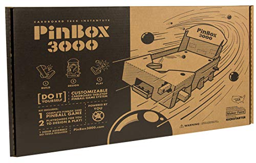 Set of 2 PinBox 3000 DIY Customizable Cardboard Make Your Own Pinball Machine Kit with No Tool Assembly