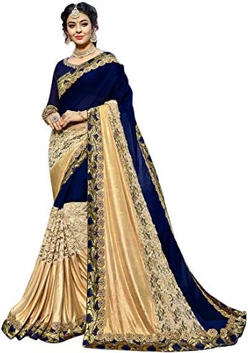 Craftsvilla Women's Georgette Resham Embroidered Saree with Blouse Piece