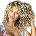 ✿ICE cream Short Blonde Kinky Curly Wigs for Black Women Blonde Mixed Brown Synthetic Hair Wigs Female Afro Full Wigs (Gold)thumb 4