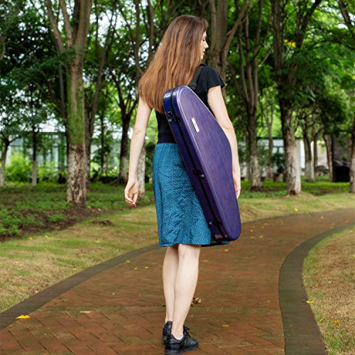 Aileen Violin Hard Case 4/4 Full Size Luxury with Hygrometer Suspension, Purple