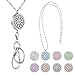 SAM & LORI Strong Lanyard Necklace Stainless Steel Beaded Chain Necklace Silver for ID Badge Holder and Key Chains Non Breakaway Inspirational Charms Pendant for Women Nurse Student Diffuser Flower