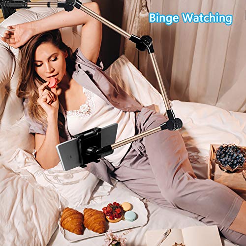 cshare Adjustable Tablet Stand Holder, Lazy Tablet Mount, Flexible Bracket Swing Arm Clamp Clip Phone Fire Tablet Stand for Bed Desk Kitchen Office Compatible with 4-14 inch iPad Pro, Samsung, NS