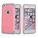 Rosepark iPhone 6S Plus Case (5.5 inch), iPhone 6 Plus Case, (TM) Slim Slick Armor Hybrid Dual Layer Shockproof Hard Case Cover for Apple iPhone 6 Plus (2014) / 6S Plus(2015)(Baby Pink+Grey)