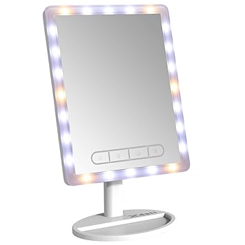 Amazon Com Zdatt 16 Large Vanity Makeup Mirror With Lights Vanity Lighted Led Makeup Mirror With 24 Led Lights Make Up Mirror Cosmetic Mirrors Table Set Touch Screen Light Control Adjustable Cosmetic White amazon com