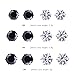 Areke Unisex Stainless Steel Stud Earrings - Mens Womens Round Cubic Zirconia Earring - 6 Pairs