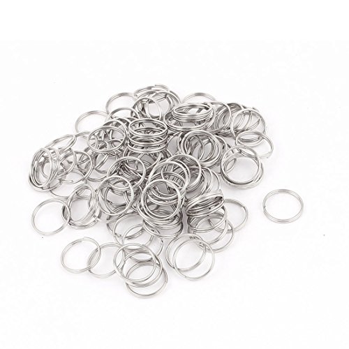 uxcell 12mm Diameter Split Key Ring Chain Keyring Keychain Loop 100Pcs