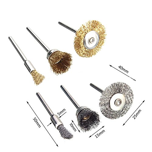 36 PC Brass Wire Wheel Brushes for Dremel Accessories Rotary Tools Polish Clean