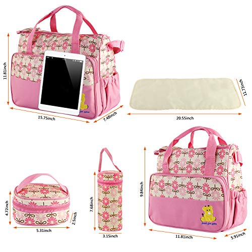 5PCS Diaper Bag Tote Set - Baby Bags for Mom