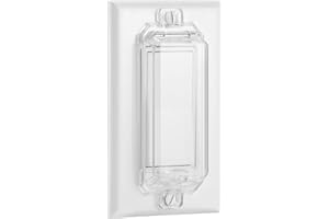 CLYMENE Light Switch Cover Guard, Child Proof Wall Switch Cover Keeps Lights or Switches from Being Accidentally Turned ON or OFF, Rocker Style (Clear, 2 Pack)
