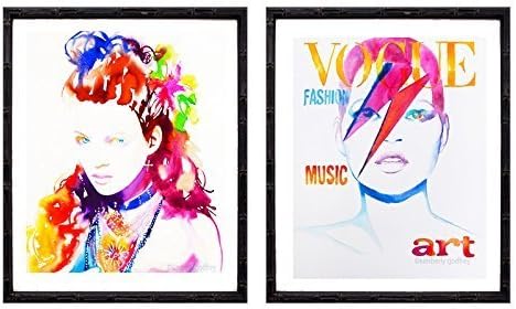 Set of 2 Fashion Illustrations Art Prints of Original Watercolors Kate Vogue Cover Runway Model Bright Red Interior Design Salon Decor