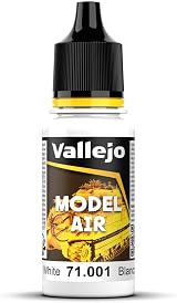Vallejo Model Air White 17 ml Acrylic Paint Eyedropper Bottle Non-Toxic