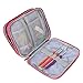 Teamoy Organizer Case for Interchangeable Circular Knitting Needles, Crochet Hooks and Knitting Accessories, Keep All in Place and Easy to Carry, Flowers Pink (No Accessories Included)
