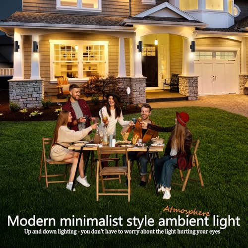Nigaut Outdoor Lights for House, 4 Pack Exterior Wall Light Fixture, Anti-Rust Aluminum Up and Down Porch Light for Pool Fence, Front Door & Modern Farmhouse, E26 Socket Outdoor Wall Sconce 11.8" | IP65 Waterproof Anti-Rust Aluminum Wall Mount Fixtures for Porch Garden Garage Courtyard, Bulbs Not Included