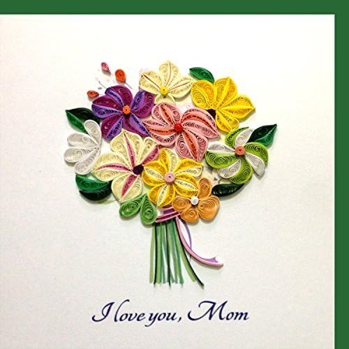 Quilling Card 3D Greeting Cards Love You Mom Flower Bouquet by Quilling Card