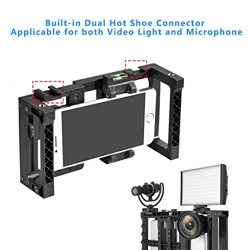 Zecti Smartphone Video Rig Adjustable Camera Rig for Phone Filmmaking with Cold Shoe Mount fit