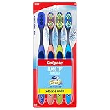 Colgate 360 Total Advanced Floss-Tip Slim Toothbrush, Soft (4 Pack)