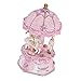ACCOCO Carousel Music Box Luxury Color Change LED Light Luminous Rotating 3-Horse Carousel Horse Music Box Melody Carrying You from Castle in The Sky(Castle in The Sky, Pink)