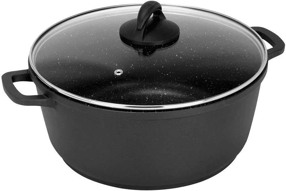 Faitout Granité Sitram 24 Cm - Aluminium Forgé, Revêtement Anti-adhésif Sans PFOA, Compatible Induction