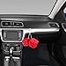 Mrcartool 3 inch Pair of Retro Square Mirror Hanging Dice Couple Fuzzy Plush Dice with Dots for Car Interior Ornament Decoration (Red)