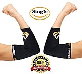Copper United Elbow Sleeve, High Quality Compression Fit Support - GUARANTEED Recovery Brace - Both Women & Men - Pain Relief for Tennis, Sports & Wear Anywhere - Single