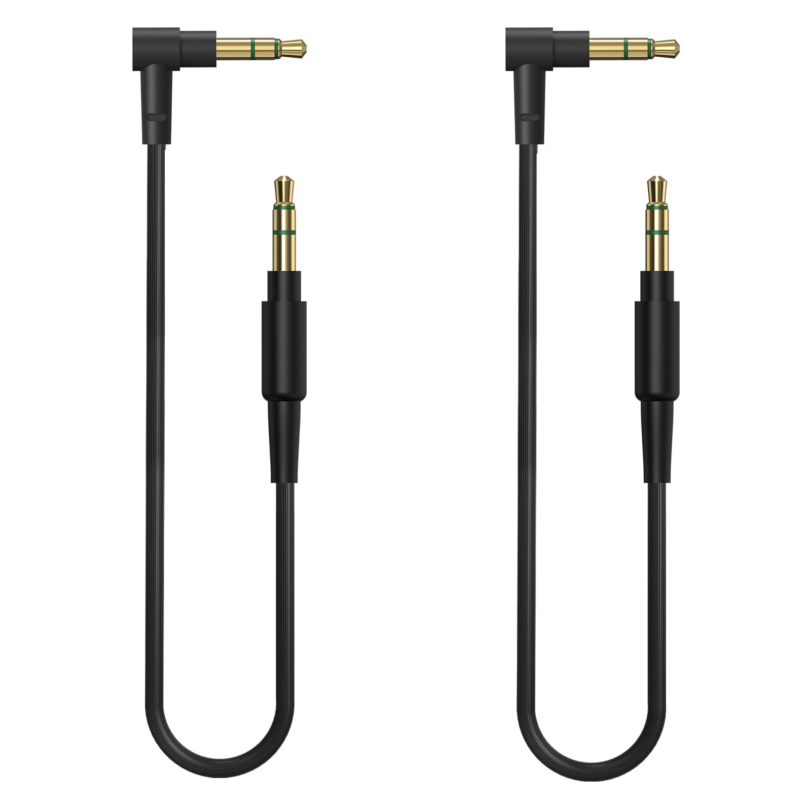 GEEKRIA VR Short Audio Cable Compatible with Oculus Quest 2, HTC Virtual Reality Headset, 3.5mm to 3.5mm Male to Male, TRS Replacement Cable for Headphones (2 Pack / 1ft)