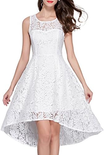 VEIISAR Women's Sleeveless Fit Floral Lace Cocktail Party Dress 02-3