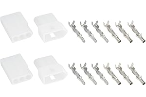 Briny River 2Sets 3 Pin Male and Female Plug Socket &Terminals Kit 03-09-2032,03-09-1032 Compatible with Molex for Wires Up t