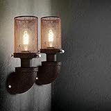 PST@ Vintage Wall lamp Loft Water Pipe warehouse Wall light lamparas de pared Black Industrial retro luxury wall sconce lights