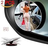 AIKESI Blind Spot Mirror Round HD Glass Frameless Convex Rear View Mirror, Rear View Mirror Accessories for Wide Angle Rearview, Pack of 2
