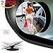AIKESI Blind Spot Mirror Round HD Glass Frameless Convex Rear View Mirror, Rear View Mirror Accessories for Wide Angle Rearview, Pack of 2