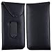 Eyeglass Pouch with Belt Clip, Protective Glasses Holder, PVC Slip-in Eyewear Sleeve with Velcro Closure - Black - by Optiplix