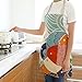 FirstKitchen Cartoon Aprons for Women, Fish Cooking Apron with Pocket, Reusable Washable Cotton Canvas Kitchen Apron, Cute Cooking Apron for Baking, Party, Gift