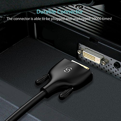 image for DVI to DVI Cable 6.5ft/2m - [High Speed, Ultra-Durable] Syncwire DVI-D