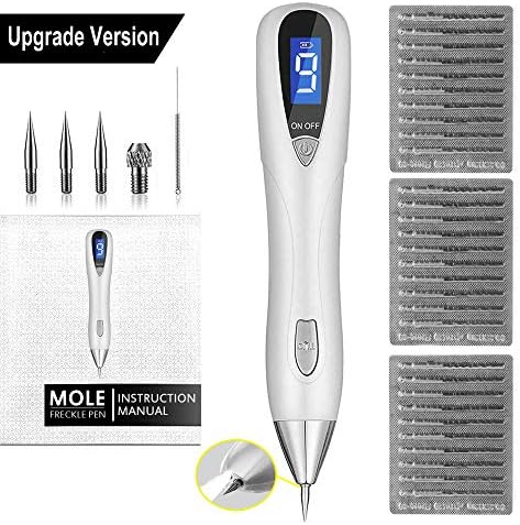 UPGRADE Removal Pen Remover Tool Adjustable 9-Levels LED Spotlight USB Rechargeable Spot Eraser Pro Pen Home Use | 30x Fine Replacement Needles (Silver)