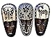 All Seas Imports Gorgeous Set of (3) Hand Chiseled Wood African Style Wall Decor Flower, Butterfly, and Giraffe Masks