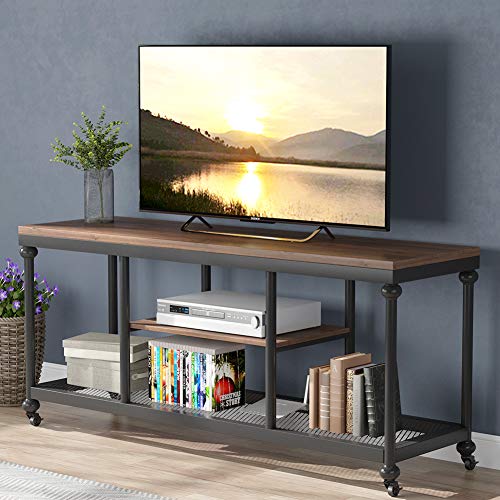 Tribesigns Rustic TV Stand, Pipe Frame TV Console Media Stand with