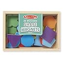 Melissa & Doug 25 Wooden Shape and Color Magnets in a Box