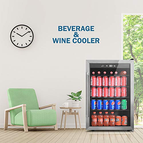 Northair Stainless Steel 37 Bottle Wine Cooler, Chiller Counter Top Red & White Wine Cellar w/Touch Temperature Control, Freestanding Beverage Refrigerator Quiet Operation Fridge, Reversible Door - Thumbnail 6