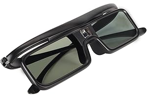 Active Shutter 3D Glasses, 144Hz Refresh Rechargeable 3D Glasses for DLP L Ink 3D Projector, 1080P Glasses Wearable by Myopic