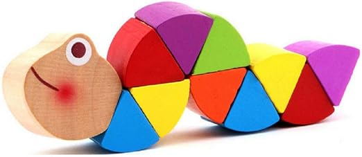 wooden worm baby toy