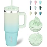 BJPKPK Insulated Tumblers With Handle And Straw 30 oz Stainless Steel Tumbler Cups With Lid,Mint