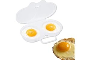 Lyfengdeam Egg Cooker, Microwave Egg Poacher, Poached Egg Maker,Microwave Cooker Plastic Double Chamber, Poacher Breakfast Co