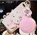 iPhone 7 Plus Case,Lovely Cartoon Kitty Cat Mirror Back Plush Ball Phone Case Cover For iPhone 7 Plus 5.5 inch,Pink Ball