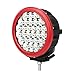 Primelux 7-inch 12600 Lumens Off Road LED Driving Light - 28x5W Cree Spot Beam For Jeep Wrangler JK TJ Cherokee XJ GMC Ford Raptor - PC Lens Cover - Waterproof IP67 (Red Ring - Pack of One)