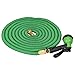 Expandable Garden Hose with 8 Pattern Hand Spray Nozzle Solid Brass Ends Lightweight Flexible Watering Hose Double Latex Core, Extra Strength Fabric 50ft(Green)