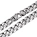 Trendsmax 14.5mm Heavy Polished Silver Tone Cut Curb Cuban Mens Chain Boys 316L Stainless Steel Necklace
