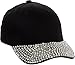 Crystal Case Studded Rhinestone Brim Adjustable Baseball Cap Hat (Black)