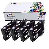 Hi ink 4 PACK T200XL Black Ink Cartridges Replacement for Epson T200xl For Epson XP-200 WF-2540 XP-300 WF-2530 XP-410 WF-2520 XP-400 XP-310 Printer (4 PK BLACK)