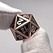 Set of Solid Metal Dice – Shiny Copper with Black Enamel Great for Role Playing Games(RPG)
