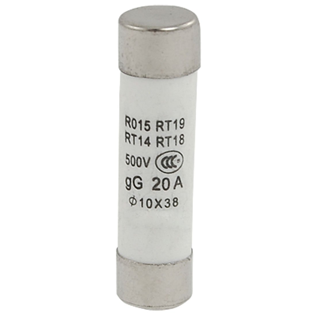 sourcingmap RO15 10 x 38mm Cylinder Contact Cap Ceramic Fuses 500V 20A 20 Pcs